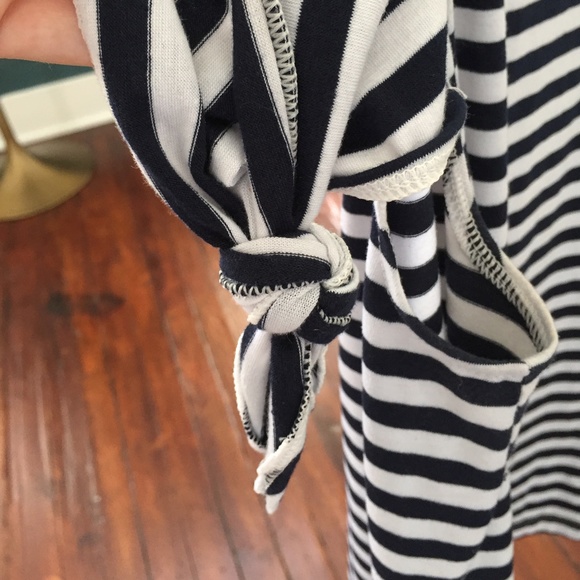 NWOT Nautical Stripe Cold Shoulder Top - Picture 4 of 8